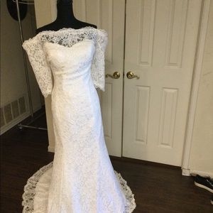 White off shoulder party evening wedding dress